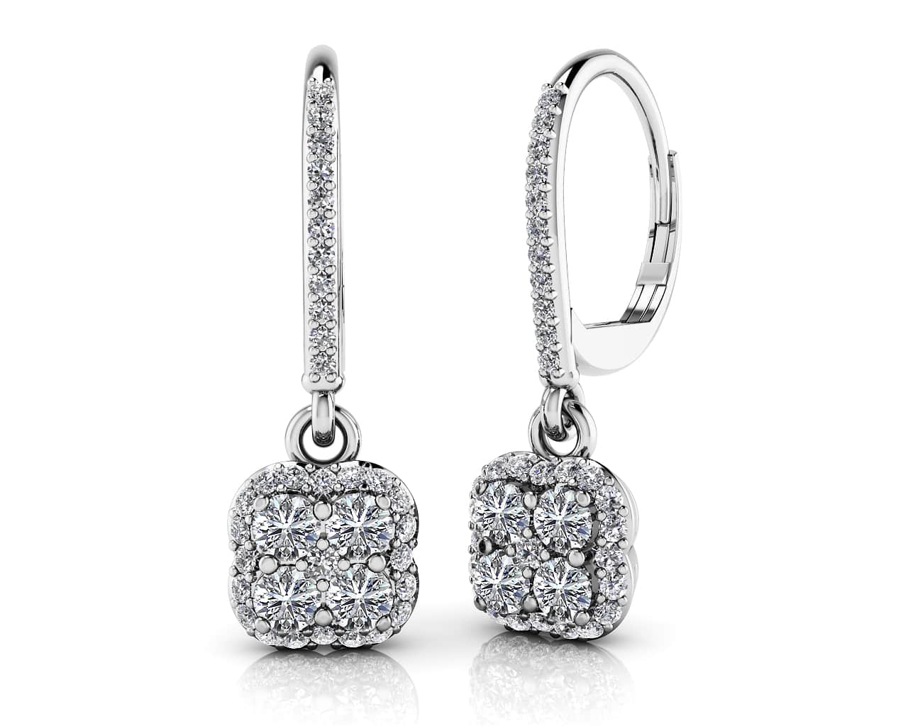 Lucky In Love Diamond Drop Earrings Diamond with 0.80 ct.(finished) 1mm, 2.5mm